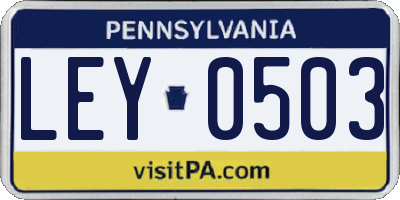 PA license plate LEY0503