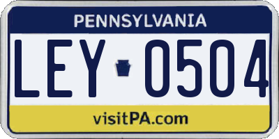 PA license plate LEY0504