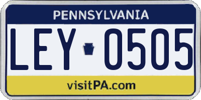 PA license plate LEY0505