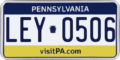 PA license plate LEY0506