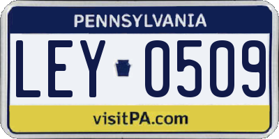 PA license plate LEY0509