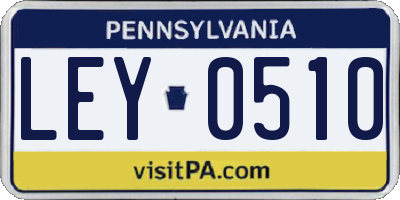 PA license plate LEY0510