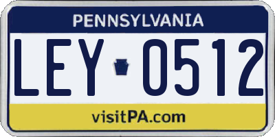 PA license plate LEY0512