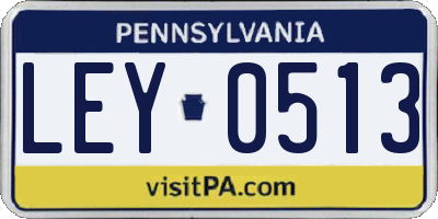 PA license plate LEY0513