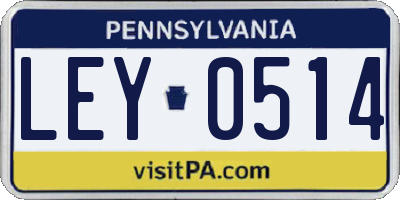 PA license plate LEY0514