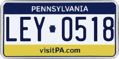 PA license plate LEY0518