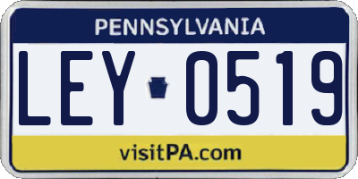PA license plate LEY0519