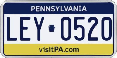 PA license plate LEY0520