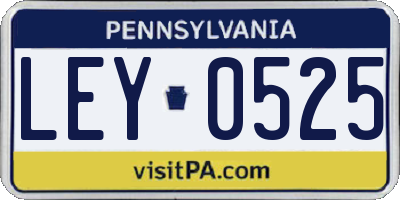 PA license plate LEY0525
