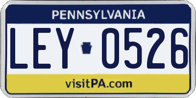 PA license plate LEY0526