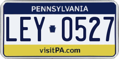 PA license plate LEY0527