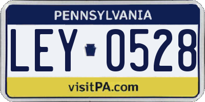PA license plate LEY0528