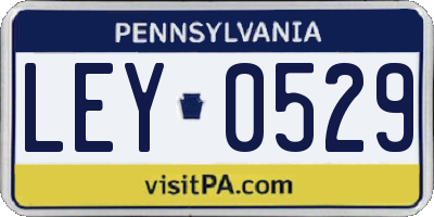 PA license plate LEY0529