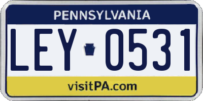PA license plate LEY0531