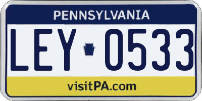 PA license plate LEY0533