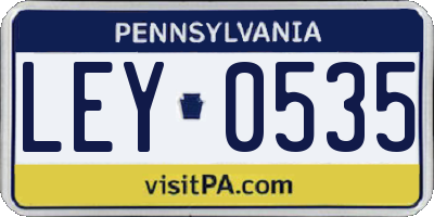 PA license plate LEY0535
