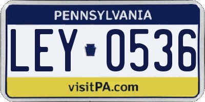 PA license plate LEY0536