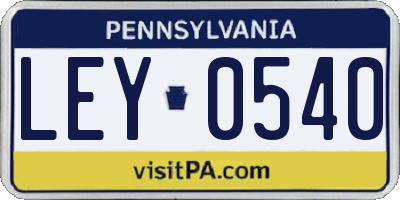 PA license plate LEY0540