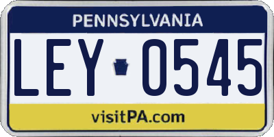 PA license plate LEY0545