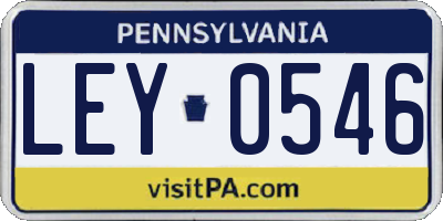 PA license plate LEY0546