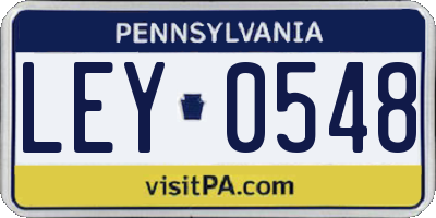 PA license plate LEY0548