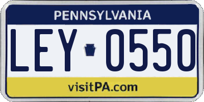 PA license plate LEY0550