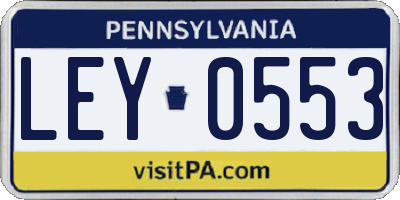 PA license plate LEY0553