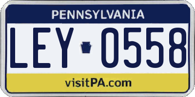 PA license plate LEY0558