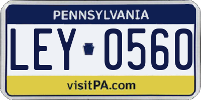 PA license plate LEY0560