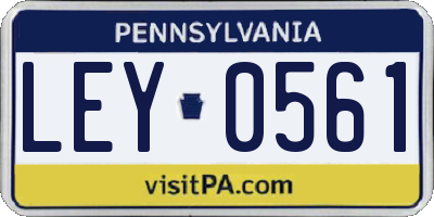 PA license plate LEY0561