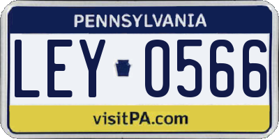 PA license plate LEY0566