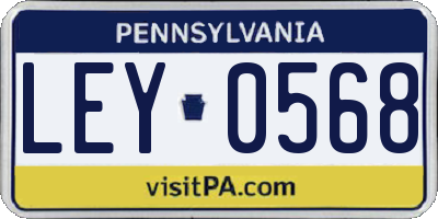 PA license plate LEY0568