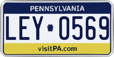 PA license plate LEY0569