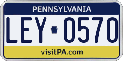 PA license plate LEY0570