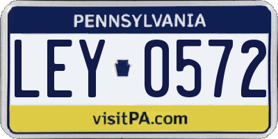 PA license plate LEY0572