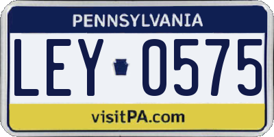PA license plate LEY0575