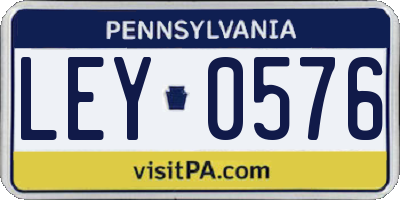 PA license plate LEY0576