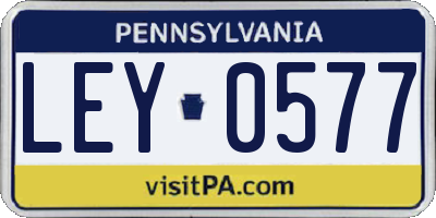 PA license plate LEY0577