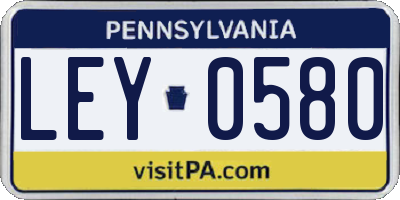 PA license plate LEY0580