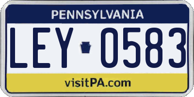 PA license plate LEY0583