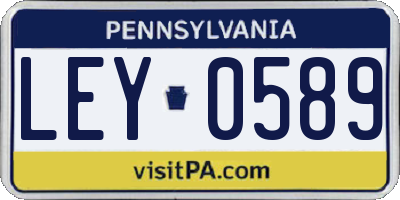 PA license plate LEY0589