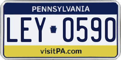 PA license plate LEY0590