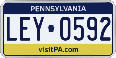 PA license plate LEY0592
