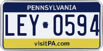 PA license plate LEY0594