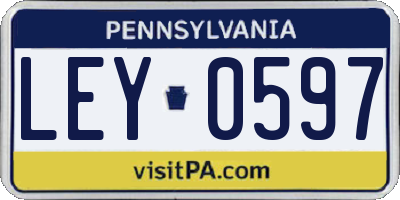 PA license plate LEY0597