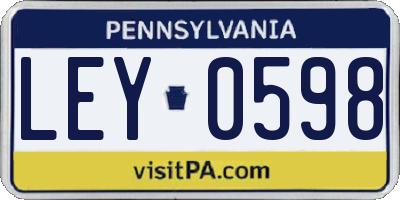 PA license plate LEY0598
