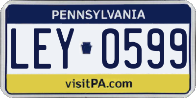 PA license plate LEY0599