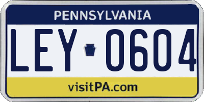 PA license plate LEY0604