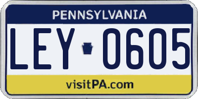 PA license plate LEY0605