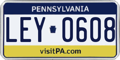 PA license plate LEY0608